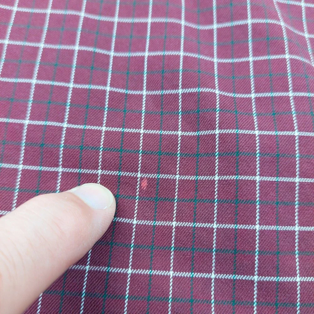 Polo Ralph Lauren Button Down Men XL Burgundy Grid Classic Fit Cotton Shirt